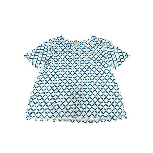 Chicos Button Back Slub Tee Blouse Soft Cotton Blend  Scoop Neck Elbow Sleeve 1 - Picture 8 of 9